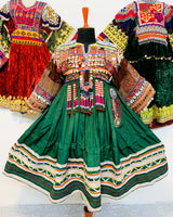 Kuchi Coins Frock In Green