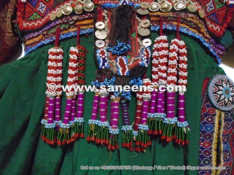 traditional kuchi coins frocks gowns with beads work tassels
