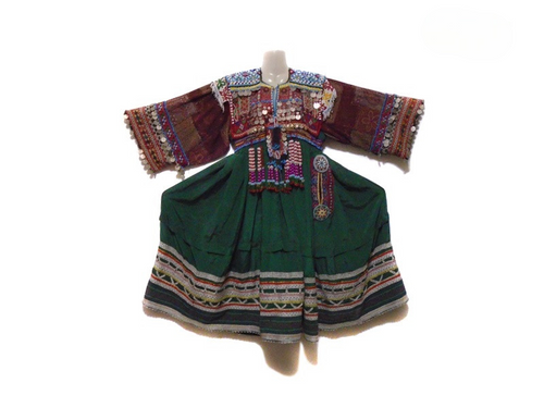 Kuchi Coins Frock In Green