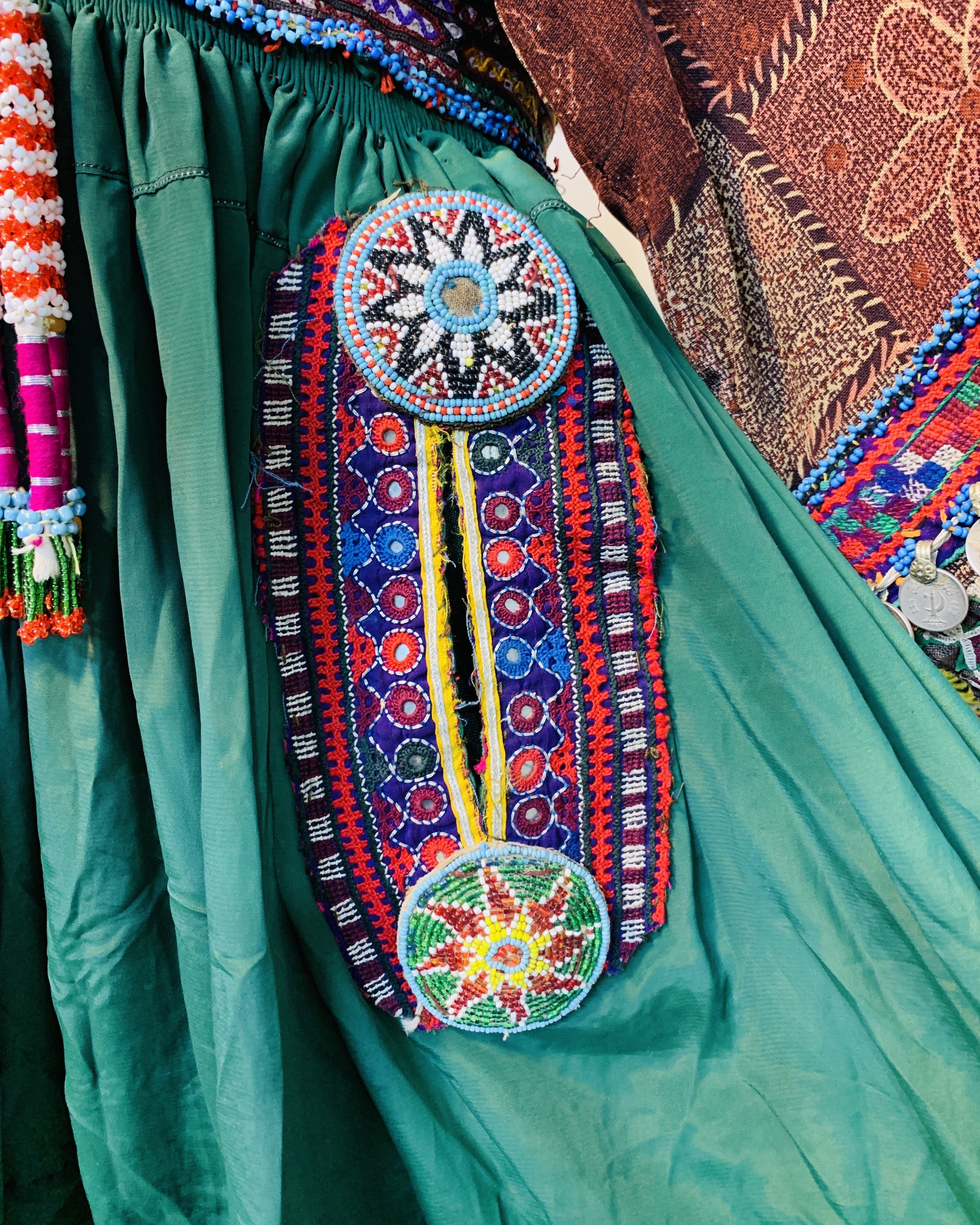 Kuchi Coins Frock In Green
