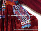 Afghan Baloch Vintage Coins Maroon Dress
