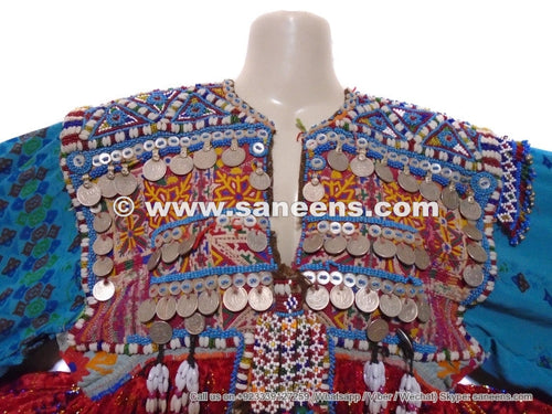 kuchi banjara ladies vintage frock with coins work