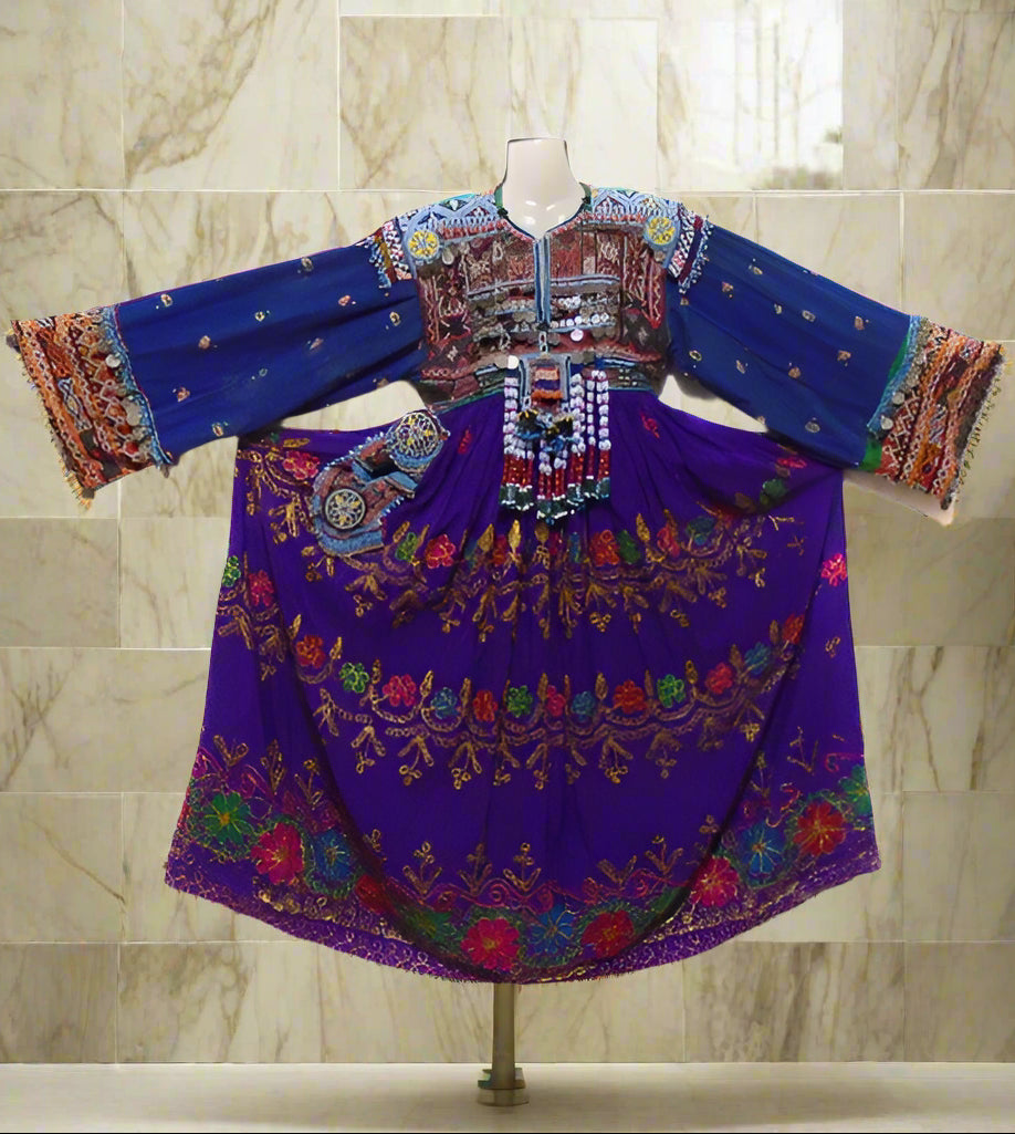 Kuchi Banjara Ethnic Blue Dress