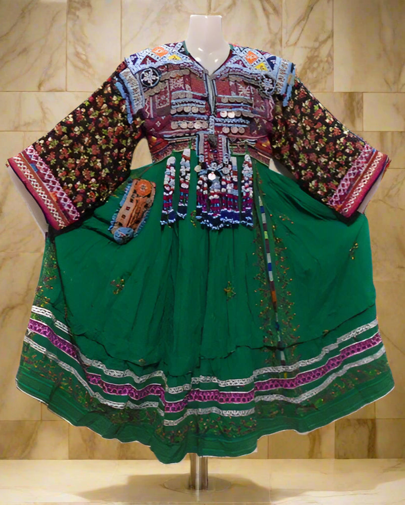 Baloch Tribal Coins Green Frock