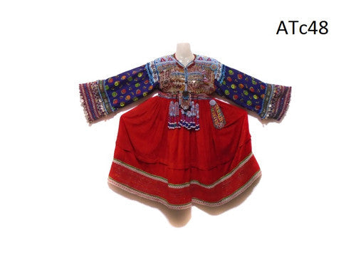 Homemade Kuchi Baloch Coins Red Dress