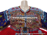 Homemade Kuchi Baloch Coins Red Dress