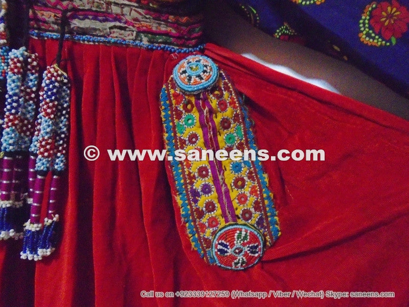 afghan kuchi handmade frocks with beads work pocket