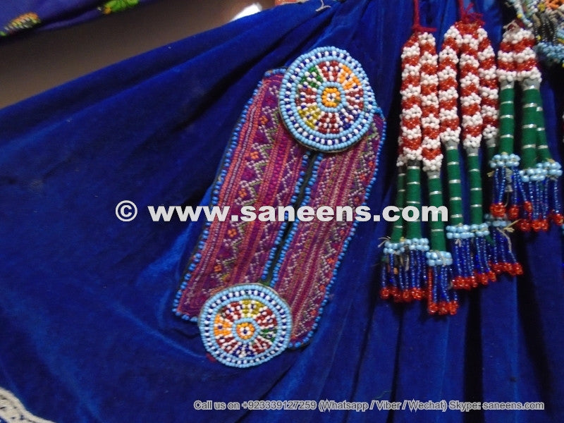 tribal ethnic long dress with mirrors embroidery work