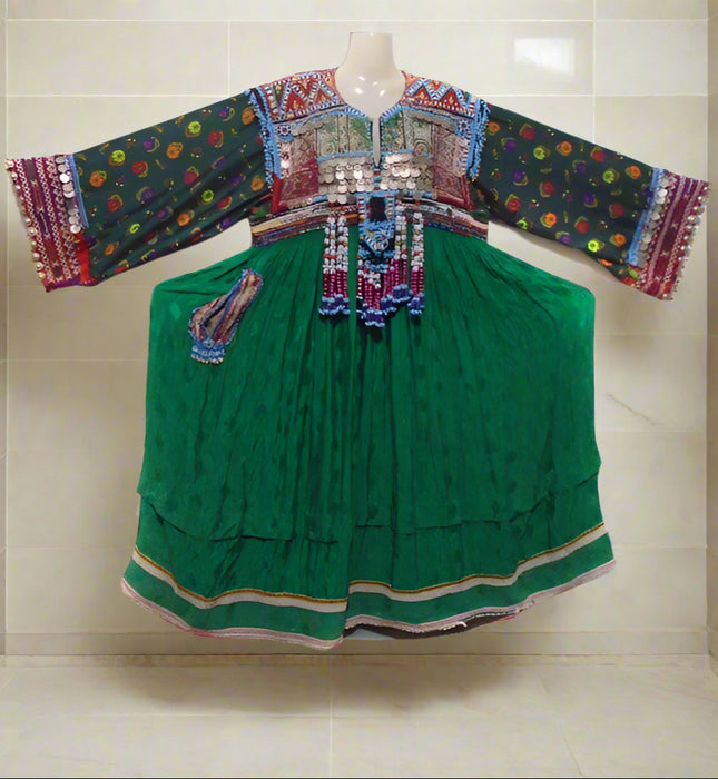 Kuchi Coins Green Dress