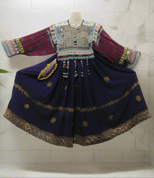 afghan coins frock with beads work