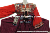 Baloch Tribal Vintage Maroon Dress