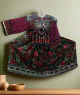 Baloch Banjara Women Coins Work Burgundy Dress