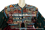 Vintage Kuchi Coins Burgundy Dress