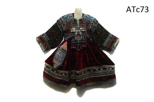 Pashtun Kuchi Vintage Burgundy Dress