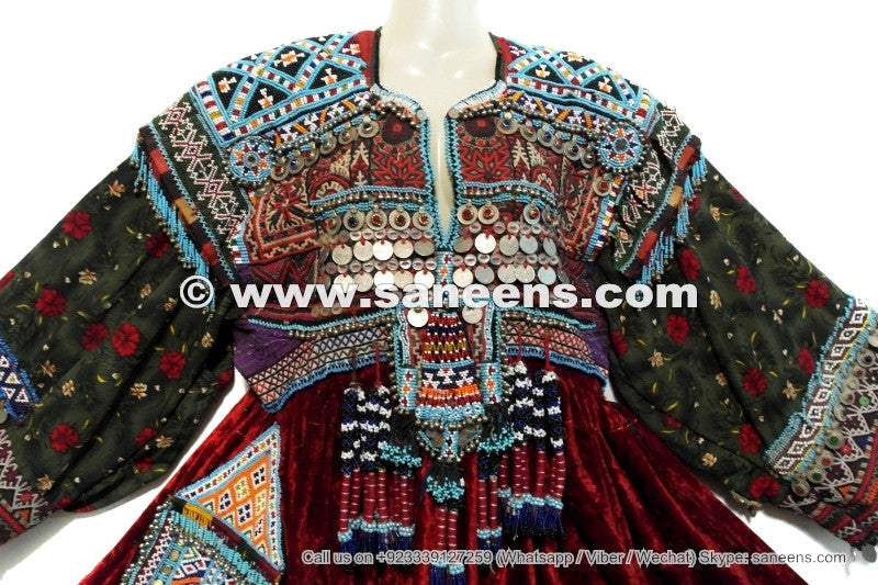 kuchi ladies vintage costume couture with beads work