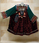 Kuchi Tribal Ethnic Vintage Burgundy Dress