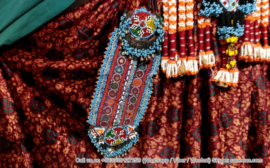 genuine handmade embroidery work dresses with beaded border pocket