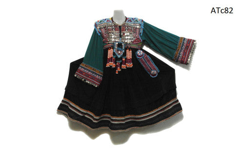 Vintage Afghan Kuchi Dark Teal Dress
