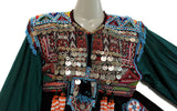 Vintage Afghan Kuchi Dark Teal Dress
