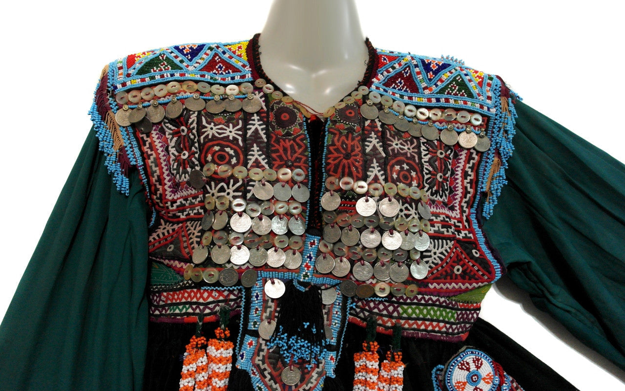 coins work kuchi ladies traditional frocks apparels
