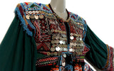 Vintage Afghan Kuchi Dark Teal Dress