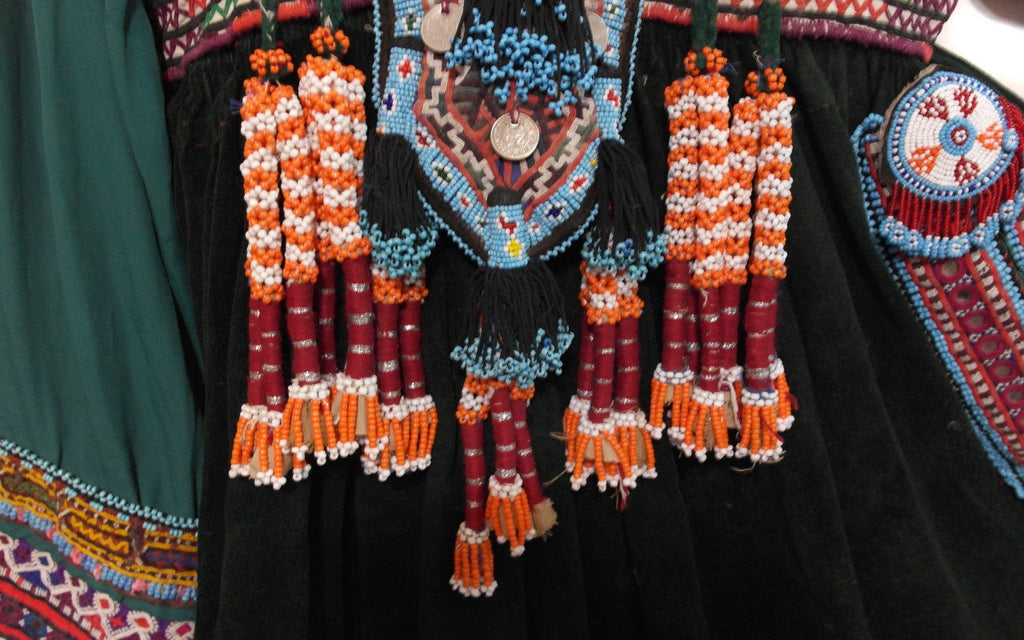 handmade nomadic boho fashion vintage costumes with long beaded tassels