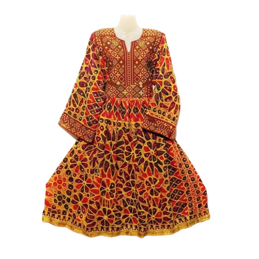 Hand-Embroidered Silk Afghan Bridal Gown
