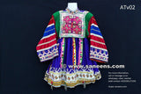 Afghan Dress Ethnic Frock in Blue Color