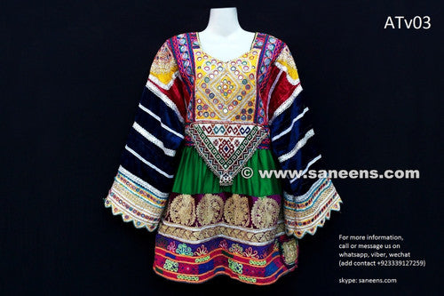 Kuchi Ethnic Dress Afghan Clothes In Green Color Pathani Dress