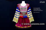 Hijab Fashion Afghani Dress In Purple With Beautiful Embroidery Work