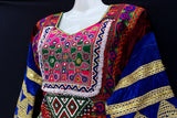 Hijab Fashion Afghani Dress In Purple With Beautiful Embroidery Work