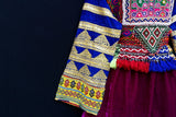 Hijab Fashion Afghani Dress In Purple With Beautiful Embroidery Work