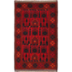 Handmade Prayer Rug Afghan Style 5x2.9 ft