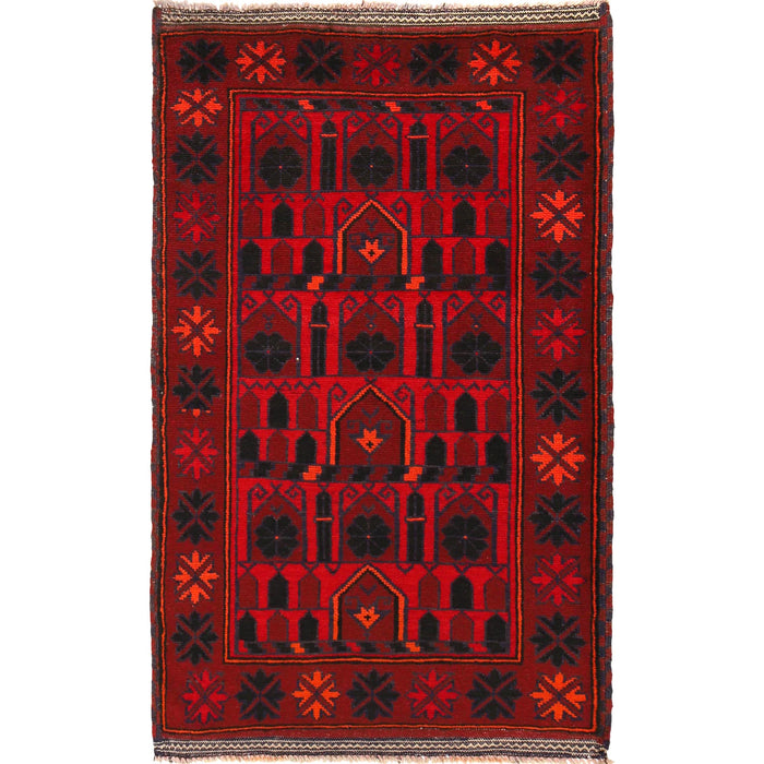 Handmade Prayer Rug Afghan Style 5x2.9 ft