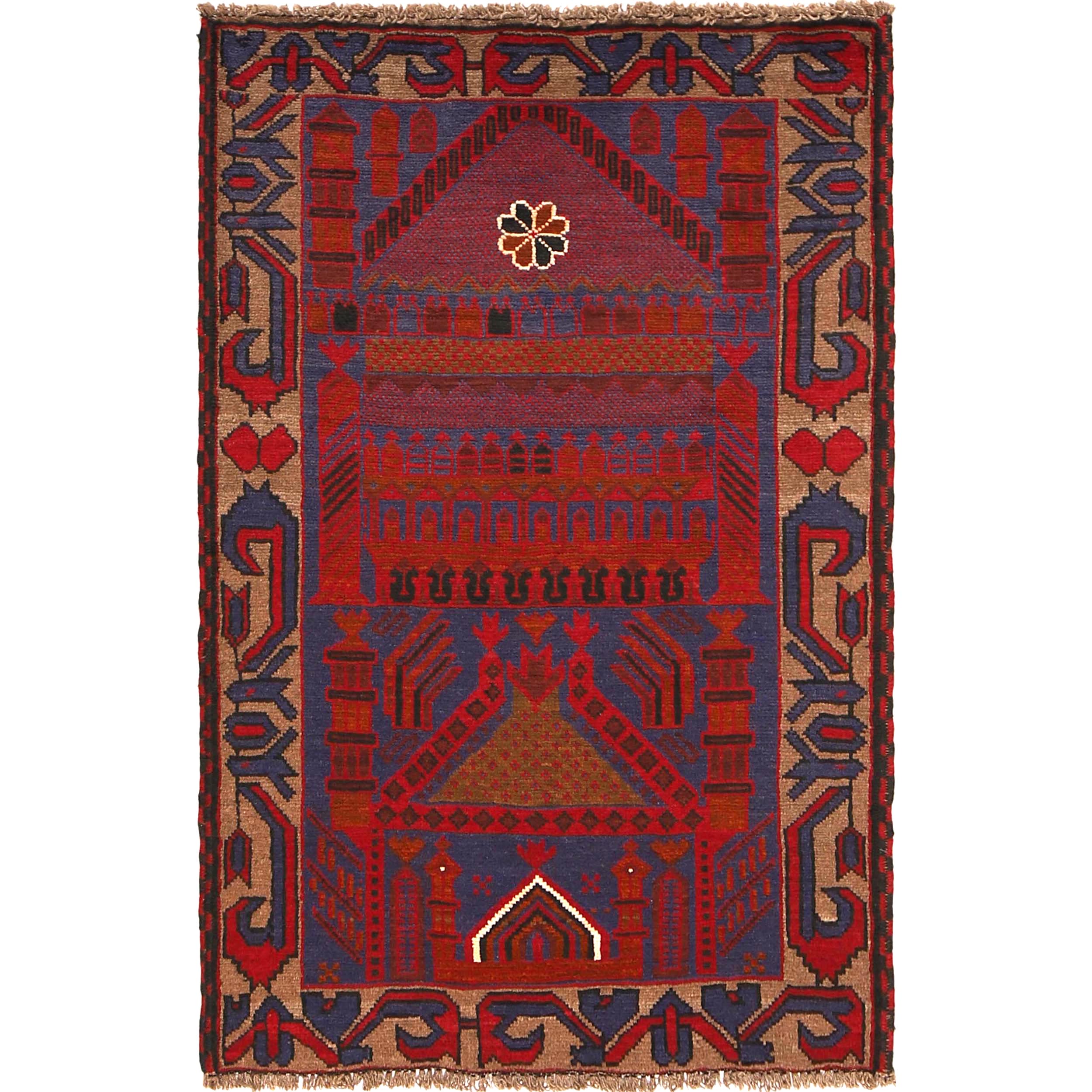 Prayer Mat Soft Afghan Weave 4.1x2.7 ft