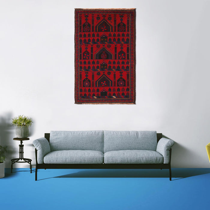 Traditional Afghan Prayer Design 4.6x3.1 ft