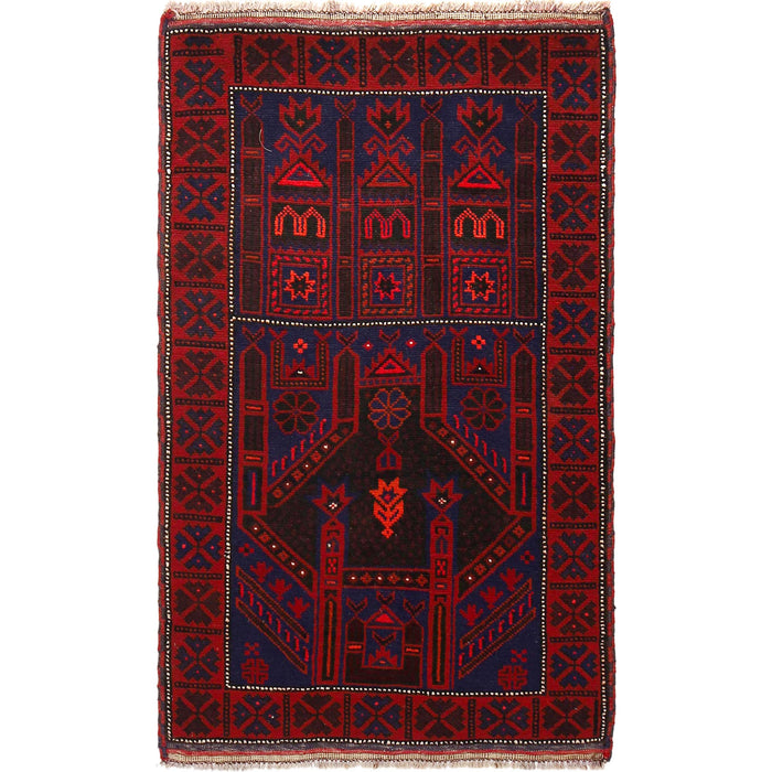 Wool Afghan Prayer Mat 4.7x2.7 ft