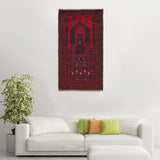 Prayer Rug Fine Afghan Work 4.6x2.6 ft