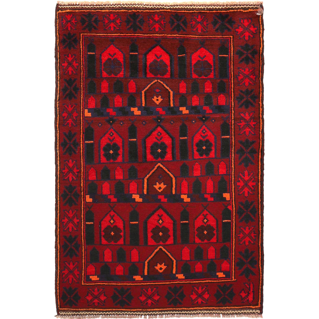Prayer Mat Nomadic Afghan 4.5x3 ft