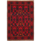 Prayer Mat Nomadic Afghan 4.5x3 ft