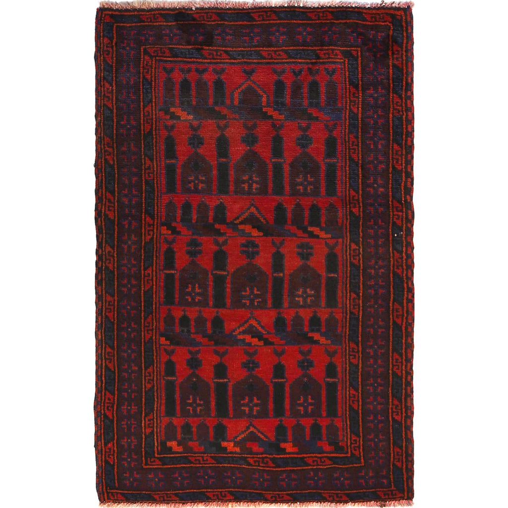 Afghan Woven Prayer Rug 4.7x2.9 ft