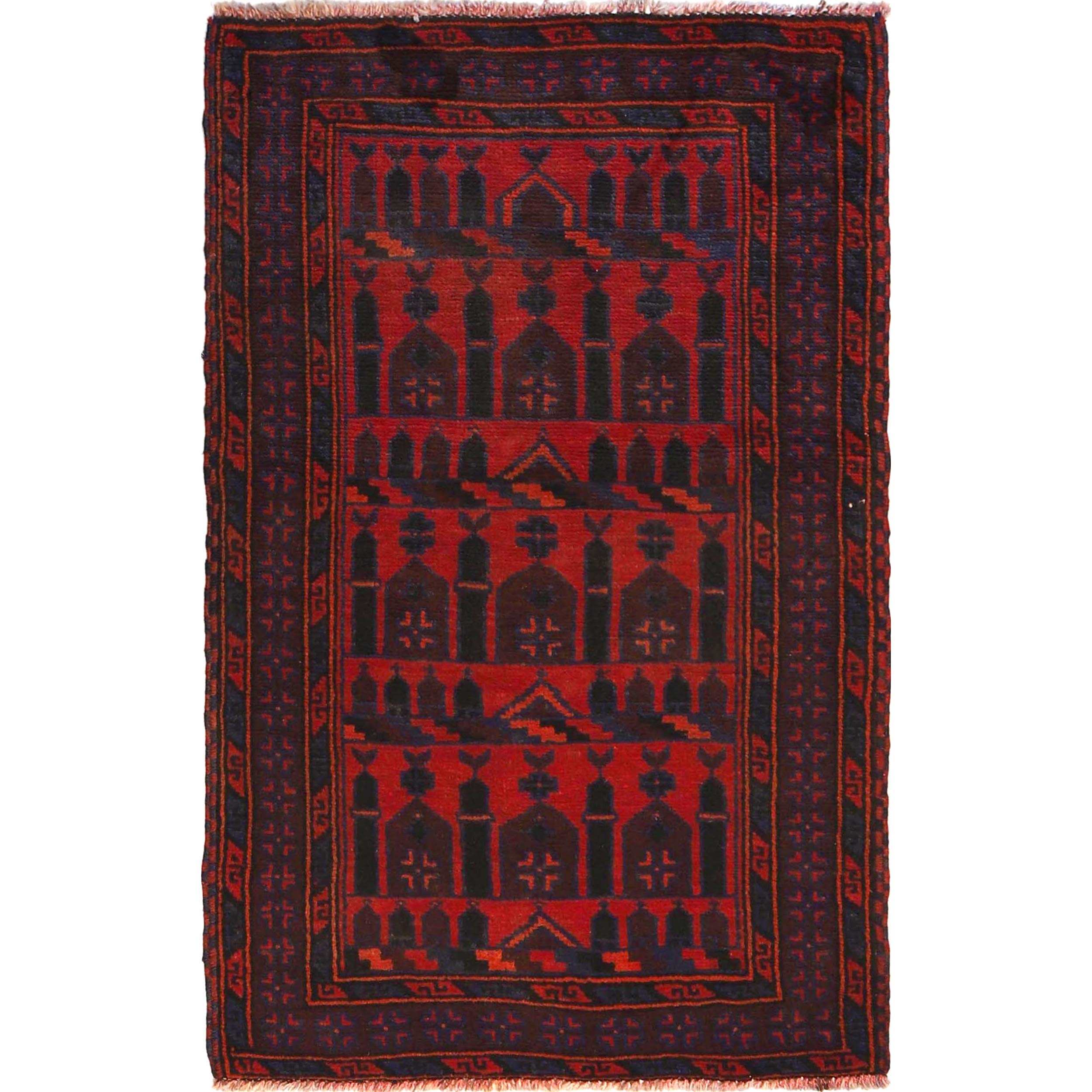 Afghan Woven Prayer Rug 4.7x2.9 ft