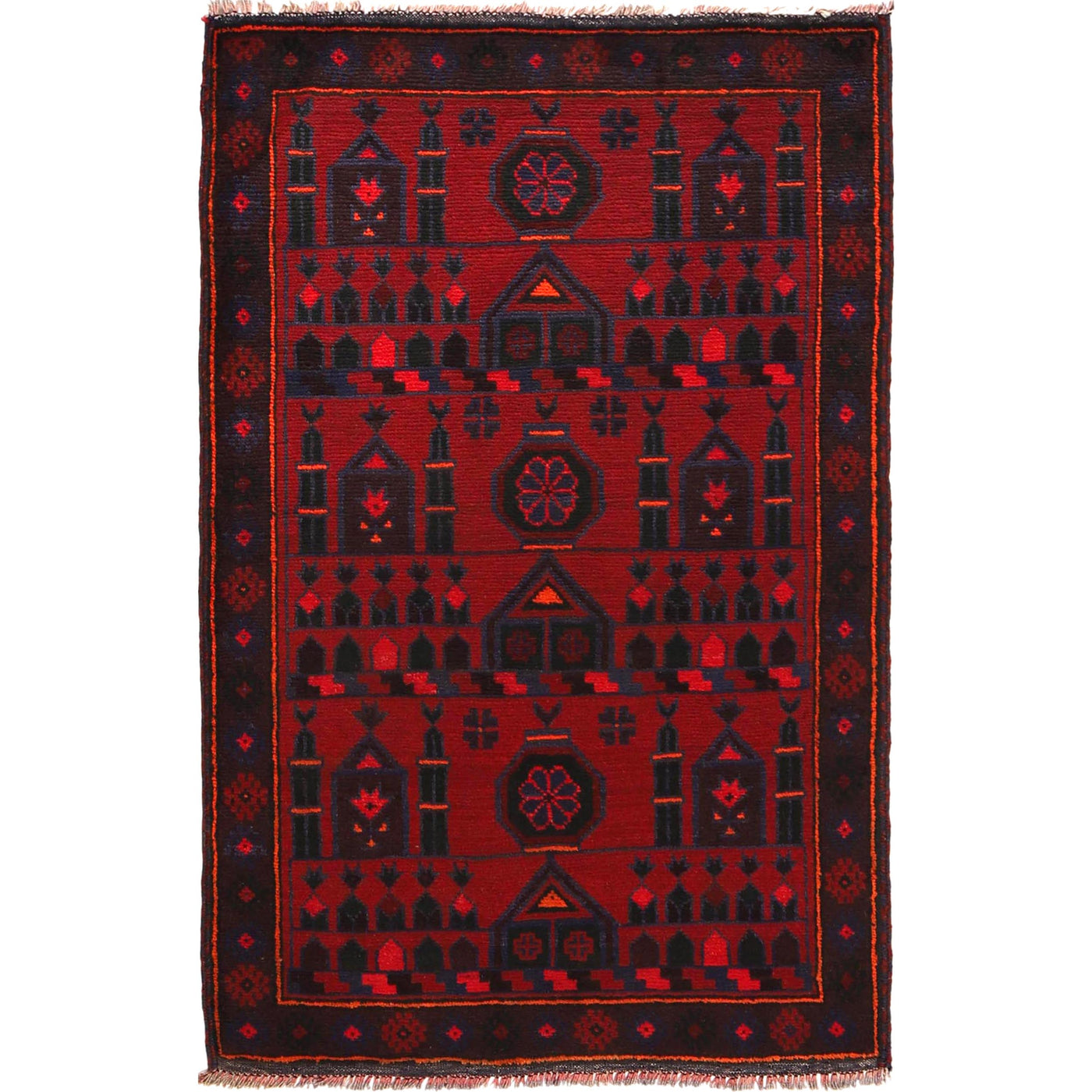 Handmade Afghan Prayer Piece 4.6x2.9 ft