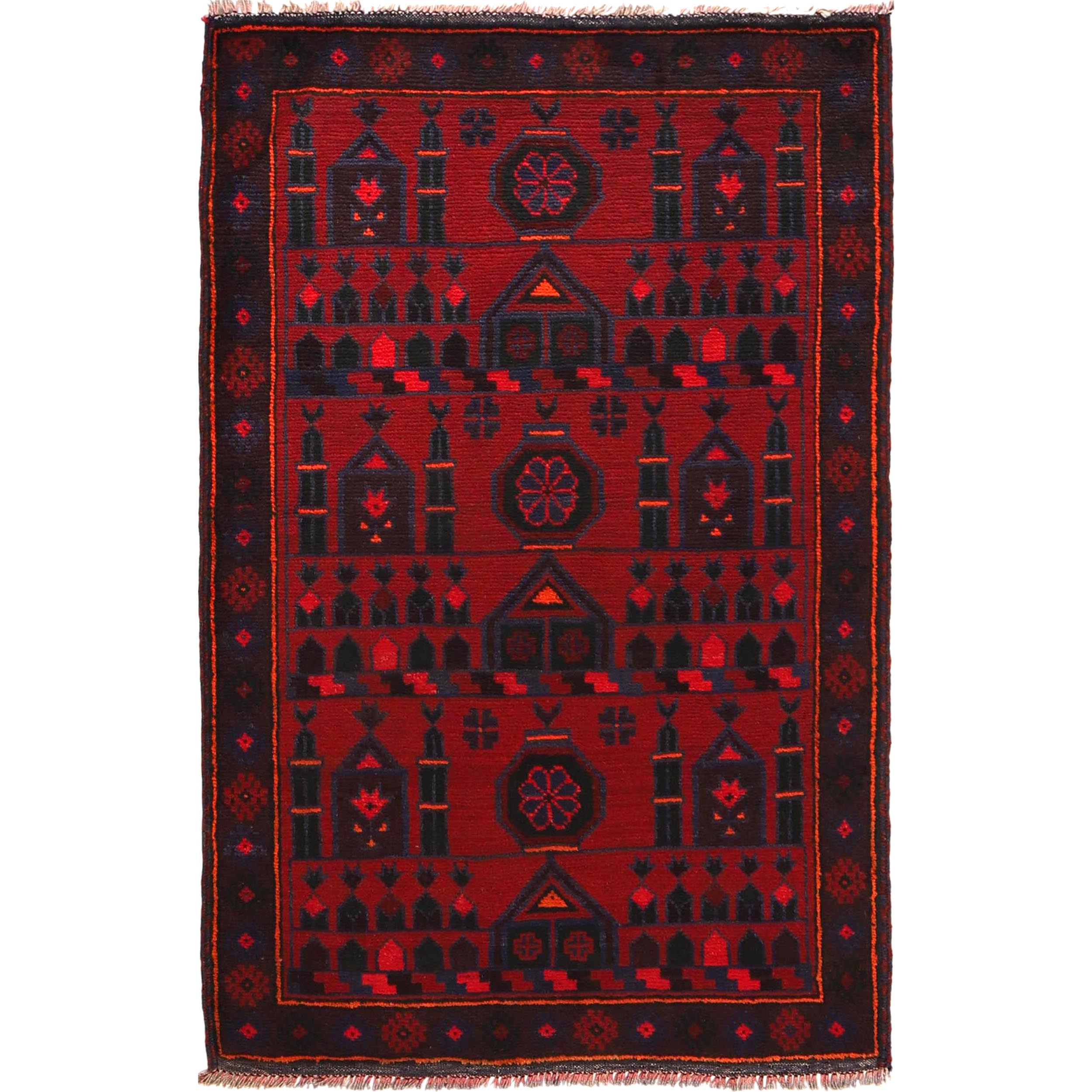 Handmade Afghan Prayer Piece 4.6x2.9 ft