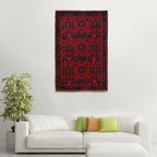 Handmade Afghan Prayer Piece 4.6x2.9 ft