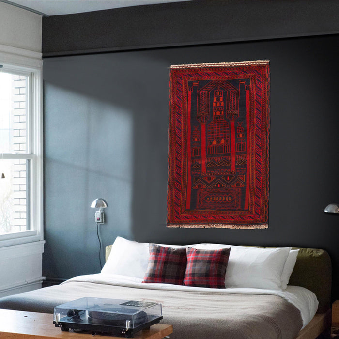 Prayer Mat Afghan Craft 4.7x2.8 ft