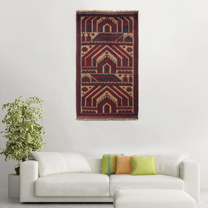 Afghan Prayer Rug Weaving 4.7x2.8 ft