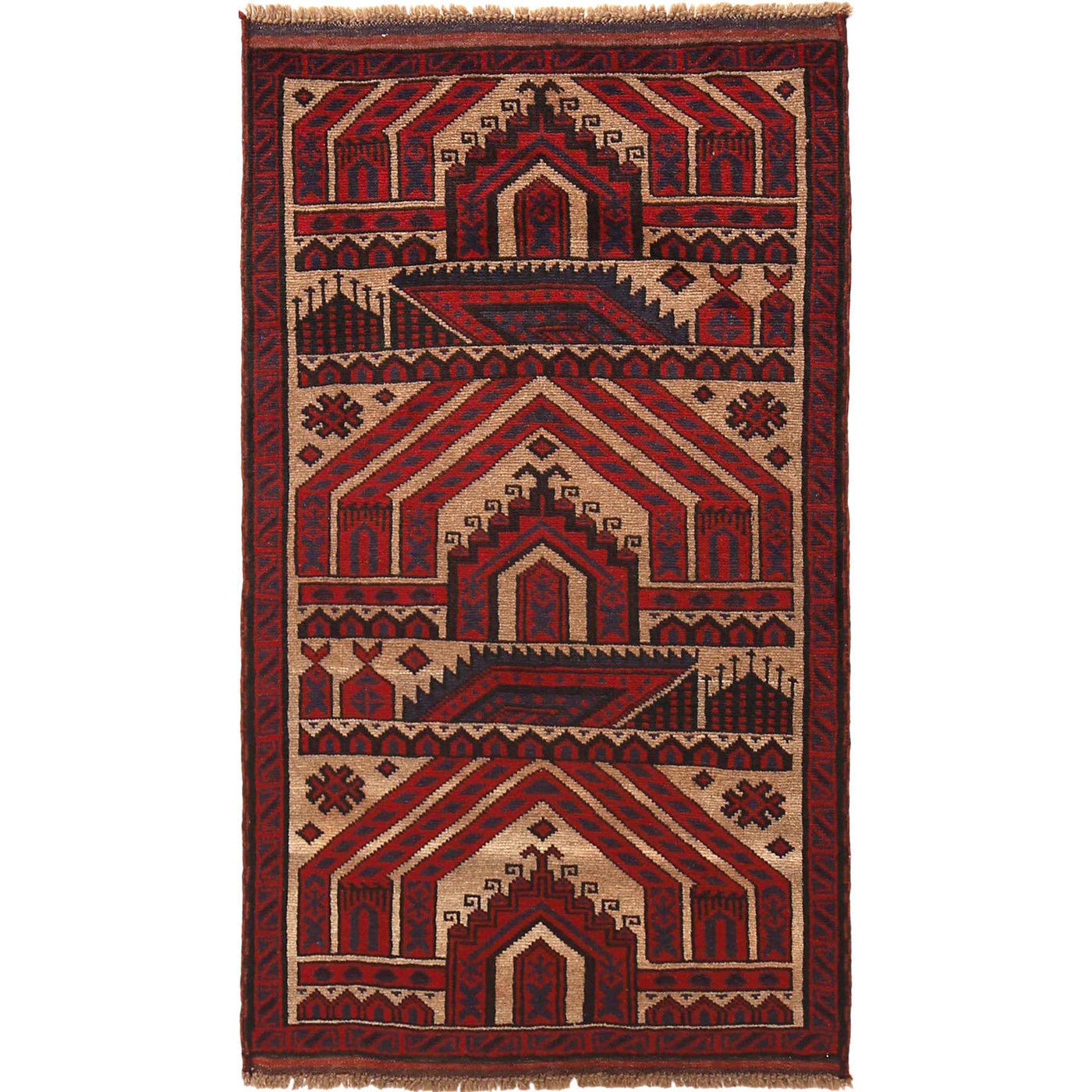 Prayer Rug Cultural Afghan 4.7x2.6 ft