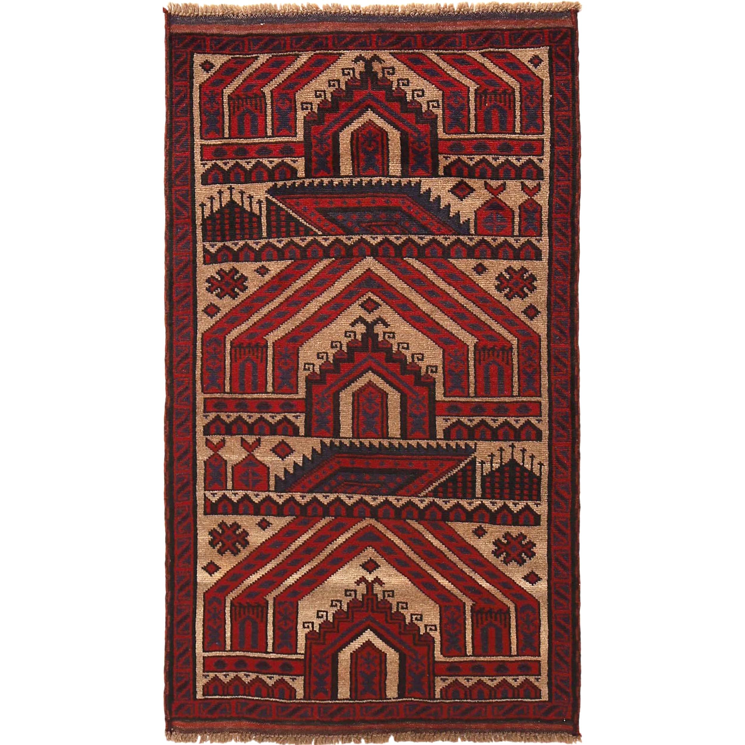 Prayer Rug Cultural Afghan 4.7x2.6 ft
