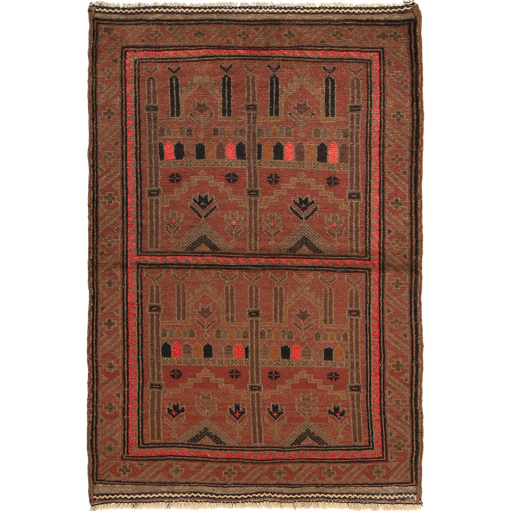Distressed Overdyed Vintage Area Rug 4.2x2.9ft